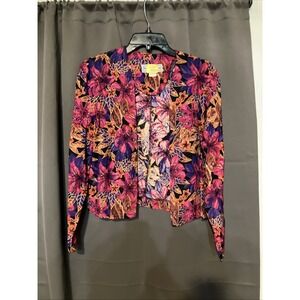 Norton McNaughton Women's‎ Medium Floral Jacket, Lightweight Vintage Jacket